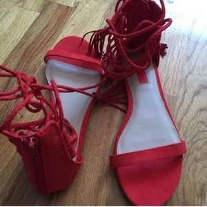 Red strappy Sandals
